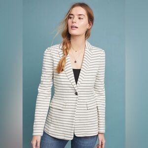 Anthropologie Francoise Knit Blazer, Neutral Motif, XSP